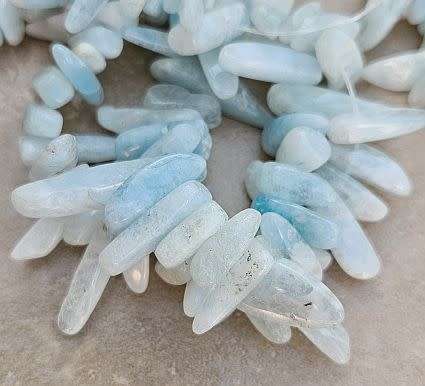 1 Strand  Natural Aquamarine / Large Nugget Beads (Bead Size Between 12 & 20) Strand Length +/- 48cm