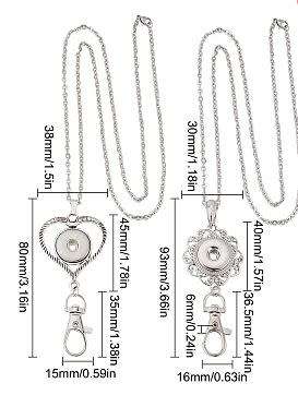 ***DIY*** 24pc / Butterfly / Floral / Glass Snap Button / Stainless Steel Chain / Necklace Jewelry