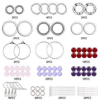 ***DIY*** 8 Pairs/  Natural Beads / Alloy Findings / Silver Tone  / Earing Making Kit