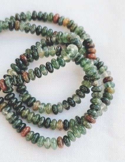 1 Strand  4x2mm / Natural / Indian Agate /  Flat Round  Beads +/- 160pcs (38cm)