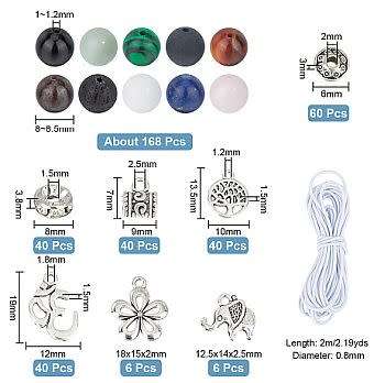 ^^Stretch Bracelet Beading Kit^^  Natural & Synthetic Mixed  Gemstone Round Beads / Findings