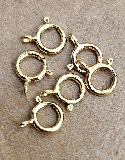 *Clearance Sale* 1Pc x  (8x6mm) Gold Filled  /  Spring Ring Clasp / Each