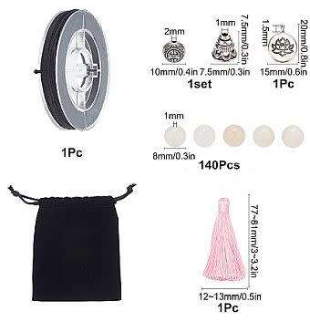 ^^DIY ^^ Natural Pink Aventurine Beads /  Polyester Tassel / Alloy Pendant / Necklace / Bracelet Kit