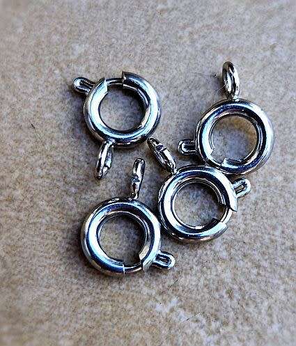 *Clearance Sale* 5 Pcs x 9x6mm  Stainless Steel /  Spring Ring Clasp