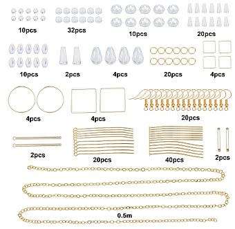 ***DIY*** 10 Pairs / Alloy Pendants / Gold Tone / Glass Beads /Dangle Earring Making Kit