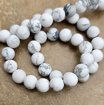 *Clearance Sale*1 Strand (8mm)  Natural /  Howlite  / Frosted  Round Beads +/- 46pc