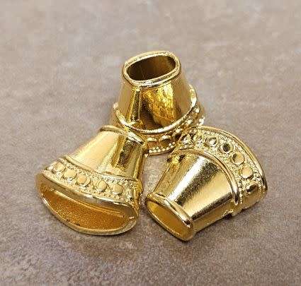 *Clearance Sale*4pc, 16mm Brass Gold Tone / Bead / Endcaps