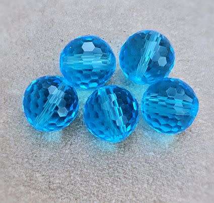 *Clearance Sale*10pc x 10mm  Blue / Imitation Crystal / Round Faceted Beads