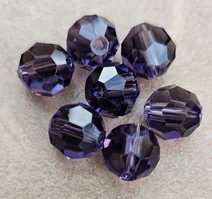 *Clearance Sale*10pc x 10mm Dark Purple / Faceted / Round Faceted Beads