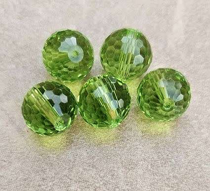 *Clearance Sale*10pc x 10mm Green / Imitation Crystal / Round Faceted Beads