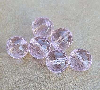 *Clearance Sale*10pc x 10mm Pink / Imitation Crystal / Round Faceted Beads