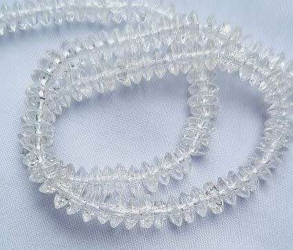 1 Strand   (6x3mm)  Clear /  Crackle / Disc/ Glass Beads (+/- 140pcs)