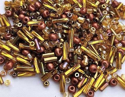 40g (1000+ pcs) Brown / Gold / Multi Color /Mixed / Assorted Seed Beads / Size Between 1.5&7mm