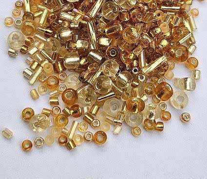 *Clearance Sale*40g (1000+ pcs) Gold / Multi Color /Mixed / Assorted Seed Beads /