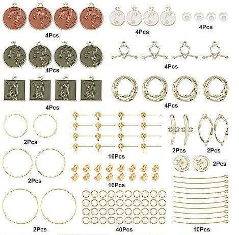 ***DIY*** 8 Pairs /  Abstract Faces / Earing Making Kit
