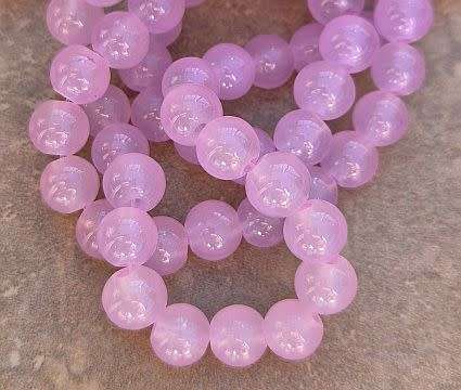 20Pc x 8mm   Light Purple / Painted / Round  Glass  Beads