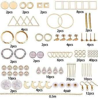 ***DIY*** 10 Pairs  Stainless Steel Stud Earring Components / Gold Tone / Earring Making Kit