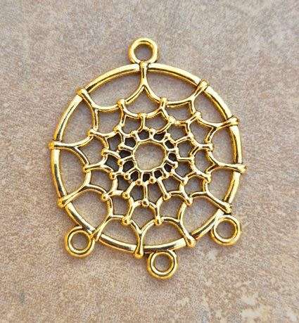 *Clearance Sale*1 pc (34.5x27mm) Web /  Gold  Tone / Tibetan Style / Chandelier Pendant