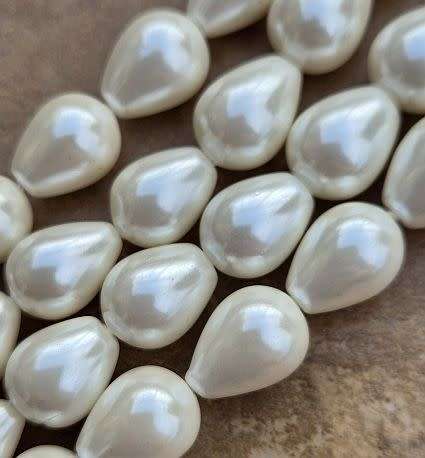 *Clearance Sale*1 Strand (+/-13x10mm)  Shell Pearl / Electroplate / Drop Beads (+/-28pcs per strand)