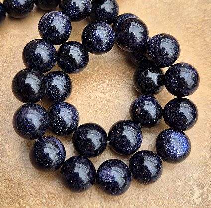 *Clearance Sale*1 Strand (10mm) Blue Goldstone Beads / Round (+/-38pcs per strand)