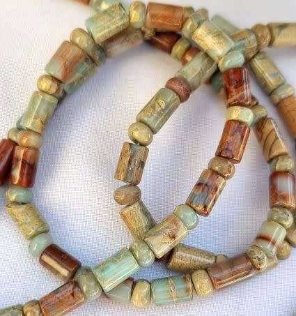 *Clearance Sale*1 Strand x Aqua Terra Jasper / Column / Beads (Size10x6mm) +/- 28pcs