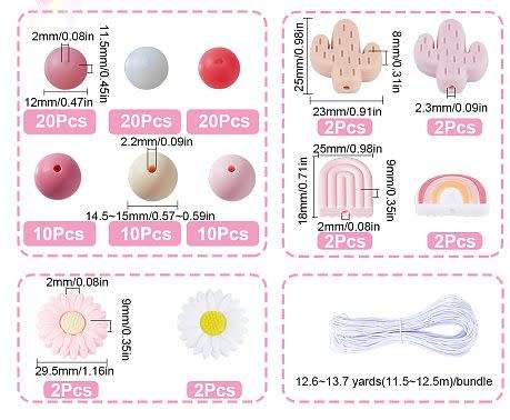 ***DIY*** Silicone Beads & Cabochons / Stretch Bracelet Making Kit /102 pcs