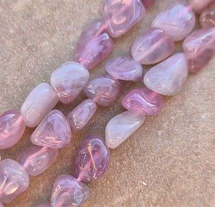 1 Strand Natural  /Rose Quartz /  Nugget Beads / Nugget Size +/- 10x5mm