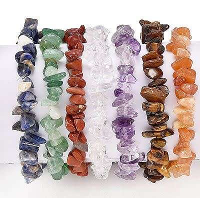 7 Pcs Natural  Sodalite /Green Aventurine / Red Jasper, Quartz Crystal / Amethyst / Tiger eye & Red
