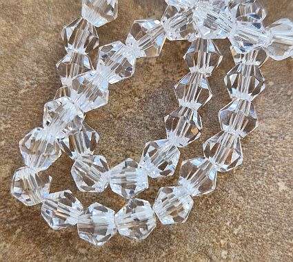 *Clearance Sale** 1 Strand  (6x5mm ) Clear / Imitation Crystal / Bicone Faceted Beads +/- 46pcs