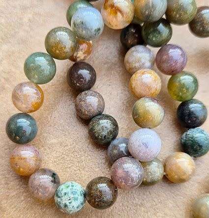 *Clearance Sale*1 Strand x (+/-8mm)  Natural / Indian Agate / Round   Beads