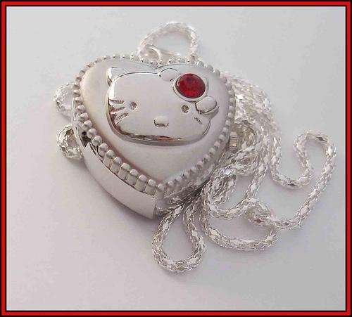 HELLO KITTY PENDANT WATCH - HEART SHAPE