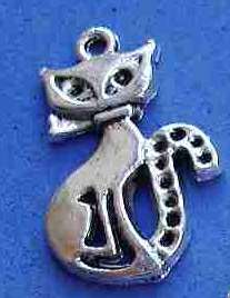 Tibetan Silver Cat Charm