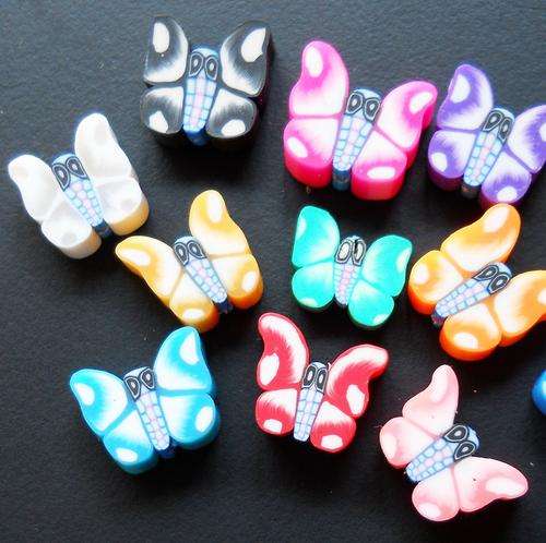Polymer Clay Butterfly Spacers- Mix  Pack Of 20
