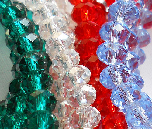 Mix Glass Faceted Rondelle, 6mm - Pack of 100