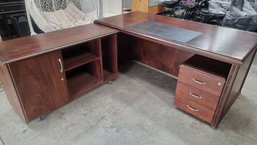 Executive Office Desk + Credenza + Pedestal