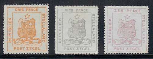 STELLALAND - 1884 - 3 X GENUINE STAMPS IN PERFECT MINT CONDITION - 1050+