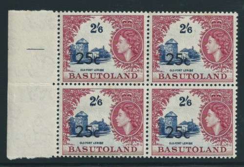 Basutoland - 1961 - 25c on 2/6 BO4 - Very Rare Type ll Overprint - UMM - R6000+