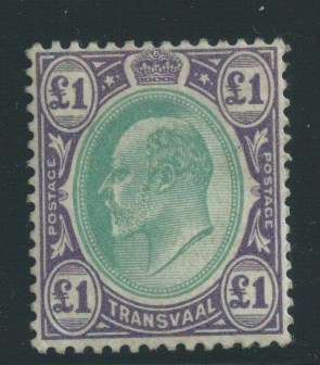 Transvaal - 1903 - 1 Pound Green & Violet - Wmk Crown over CA - UMM - R11000