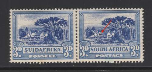 Union of SA - 1933 - 3d Blue Pair - 'Shuttered Window' Variety - Mint - R1300