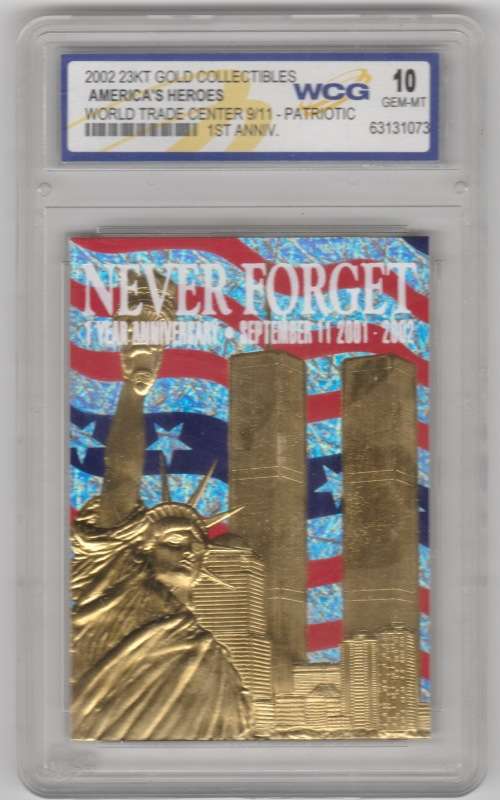 2 X 23KT GOLD COLLECTIBLES - 1997 & 2002 - 10 GEM RATING - DIANA & 9/11