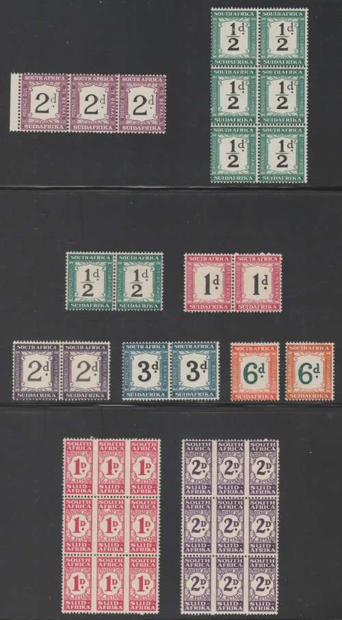 UNION OF SA 1927 to 1933 - SELECTION OF POSTAGE DUES - MINT - CV R5,600