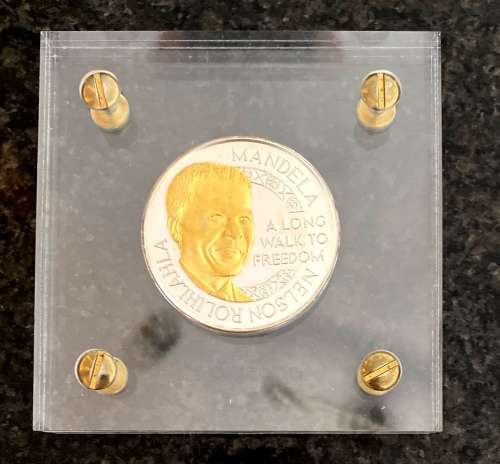 Mint of Norway - 100 gram Silver Proof - Mandela Father of a nation - in Perspex box