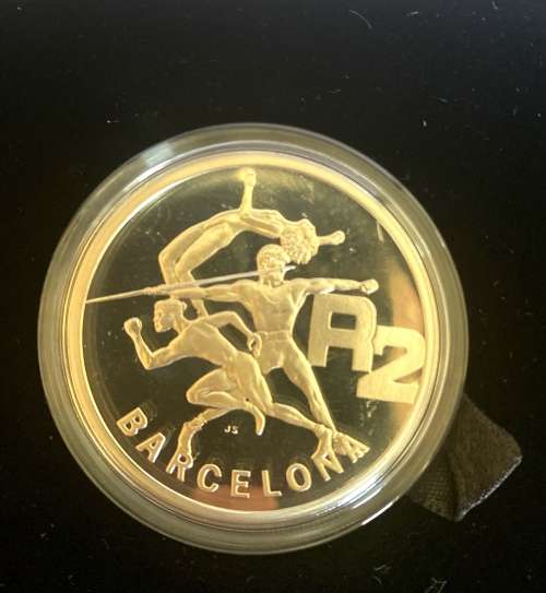 1992 Barcelona R2 Silver in SA Mint box