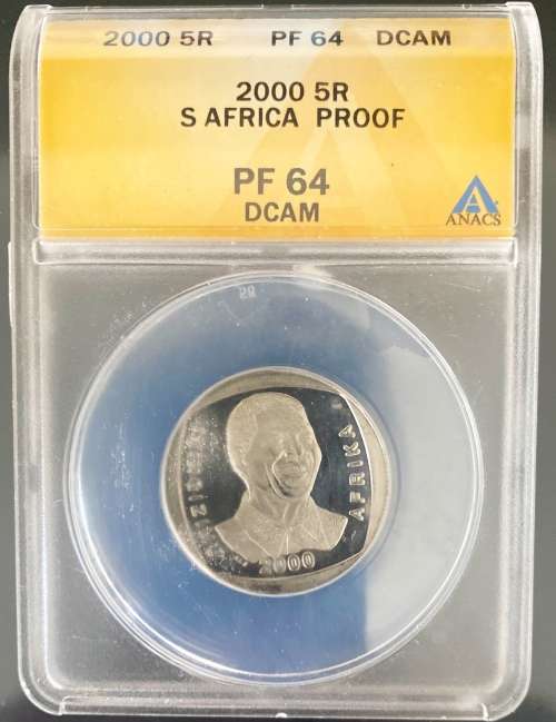 2000 Mandela R5 Proof - Graded PF64