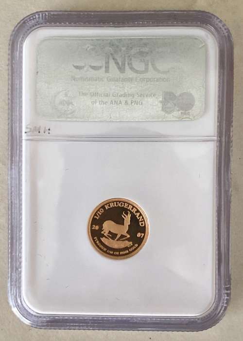 1/10th Krugerrand Graded a Perfect Pf70 Ultra Cameo - extremely Rare!!