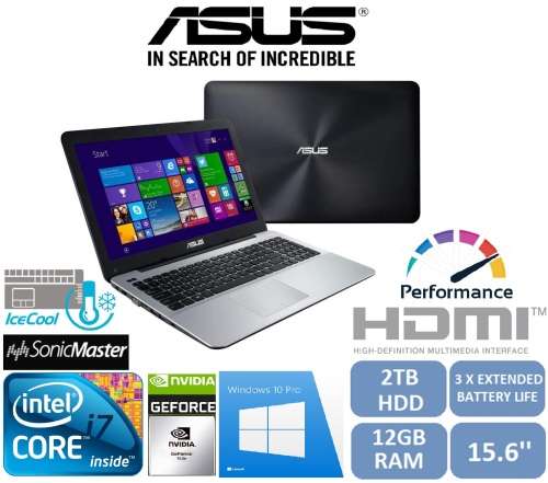 ASUS X555L ULTRA FAST CORE i7 | 12GB RAM | 2TB HDD | 15.6'' CRYSTAL DISPLAY | NVIDA GEFORCE GRAPHICS