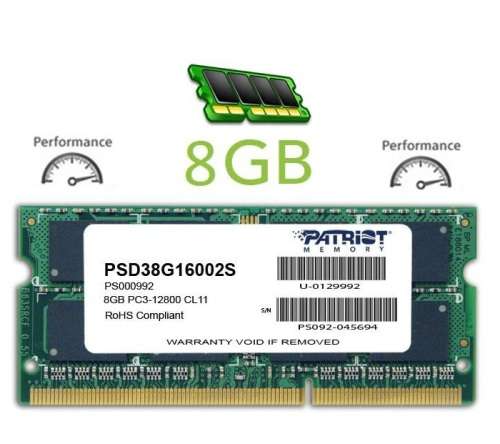 Patriot 8GB Super Fast Brand New RAM - 12 800 - 1600MHz - Super Saver