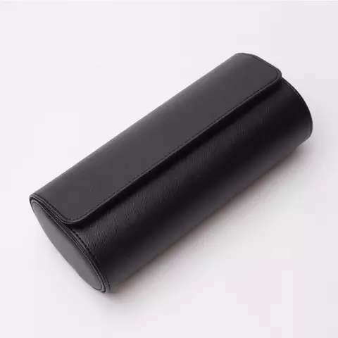 Black 3 Slot Watch Roll Case