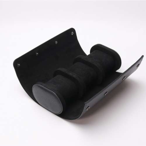 Black 3 Slot Watch Roll Case