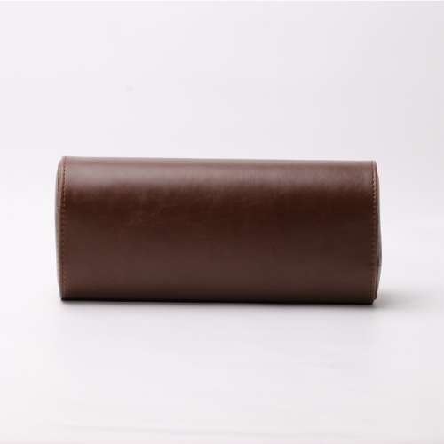 Brown 3 Slot Watch Roll Case